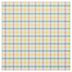 Gingham-print in de lente kleuren groen, roze, gee stof
