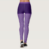 Gingham Print Paars White Monogram persoonlijk Leggings (Achterkant)