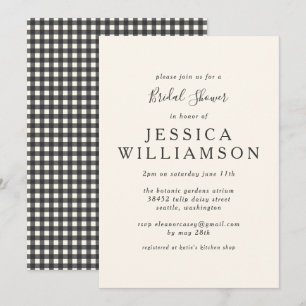  Gingham Pset Black White Vrijgezellenfeest Kaart