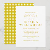 Gingham Pset in Geel Vrijgezellenfeest Kaart (Voorkant / Achterkant)