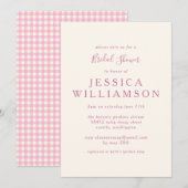 Gingham Pset in roze Vrijgezellenfeest Kaart (Voorkant / Achterkant)