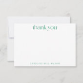  Gingham Pset Mint Green Persoonlijke naam Bedankkaart (Voorkant)