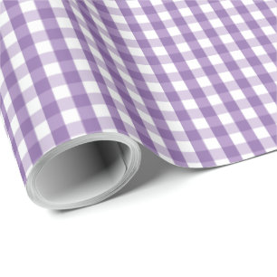 Gingham Pset Paars White Pattern Cadeaupapier