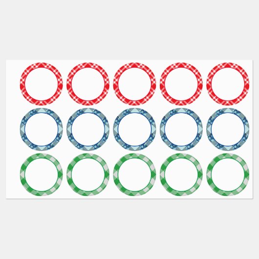 Gingham/Pset Pattern Waterbestendige Landlabels Labels (Vel)