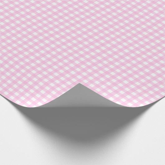Gingham Pset Pink White Pattern Cadeaupapier (Hoek)