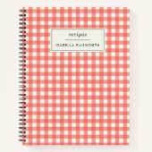  Gingham Pset Red persoonlijk gepersonaliseerd rec Notitieboek (Voorkant)