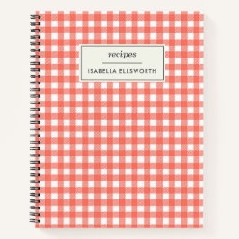  Gingham Pset Red persoonlijk gepersonaliseerd rec Notitieboek