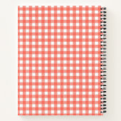  Gingham Pset Red persoonlijk gepersonaliseerd rec Notitieboek (Achterkant)