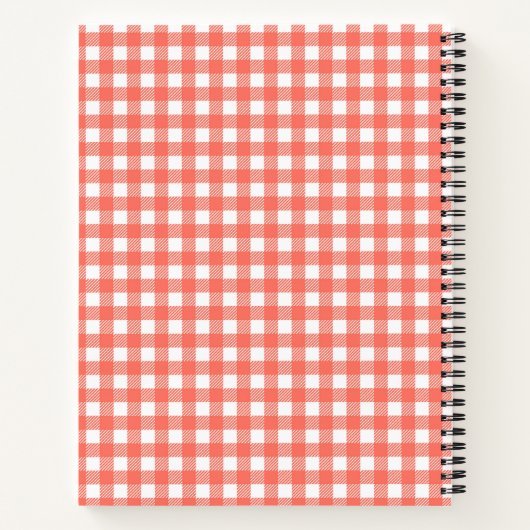  Gingham Pset Red persoonlijk gepersonaliseerd rec Notitieboek (Achterkant)