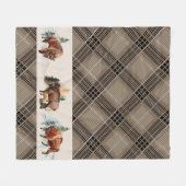 Gingham Pset Waterverf Bison Buffalo Rustic Fleece Deken (Voorkant (Horizontaal))