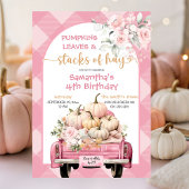 Gingham Pumpkin Leaves & Stacks of Hay Birthday Kaart