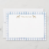 Gingham Puppy Flat cards Notitiekaartje (Voorkant)