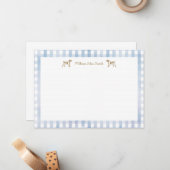 Gingham Puppy Flat cards Notitiekaartje (Voorkant / Achterkant in situ)