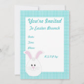 Gingham Rabbit Invitation Kaart (Voorkant)
