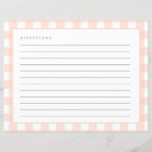 Gingham recepten Blush Roze Geruit Mooie Receptkaa (Achterkant)