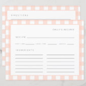 Gingham recepten Blush Roze Geruit Mooie Receptkaa (Voorkant / Achterkant)