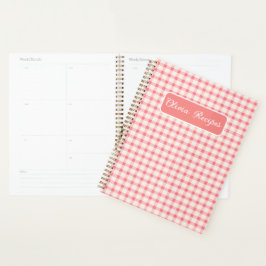 Gingham Recepten Blush Roze Geruit Schattig Vrouwe Planner