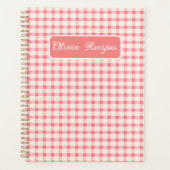 Gingham Recepten Blush Roze Geruit Schattig Vrouwe Planner (Voorkant)