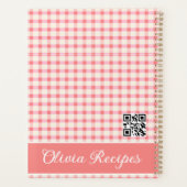 Gingham Recepten Blush Roze Geruit Schattig Vrouwe Planner (Achterkant)