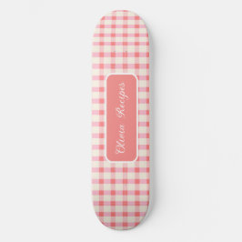 Gingham Recepten Blush Roze Rut Cute Feminin Persoonlijk Skateboard
