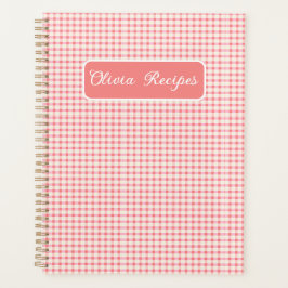Gingham Recepten Blush Roze Rut Cute Feminin Planner