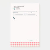 Gingham Recepten Blush Roze Rut Cute Feminin Post-it® Notes (Voorkant)