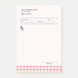 Gingham Recepten Blush Roze Rut Cute Feminin Post-it® Notes