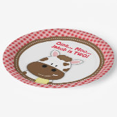 Gingham Red Barnyard Birthday Borden, Boerderij Co Papieren Bordje (Gekanteld)