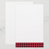 Gingham Red en Black Briefpapier (Voorkant / Achterkant)
