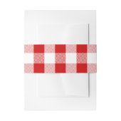 Gingham Red en White cheques weddenschappen Uitnodigingen Wikkel (Voorkant Voorbeeld)