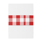 Gingham Red en White cheques weddenschappen Uitnodigingen Wikkel (Achterkant Voorbeeld)