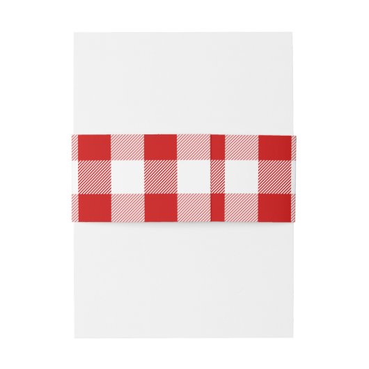 Gingham Red en White cheques weddenschappen Uitnodigingen Wikkel (Achterkant Voorbeeld)