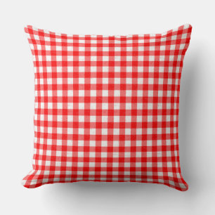 Gingham Red en White Pattern Cotton Sierkussen