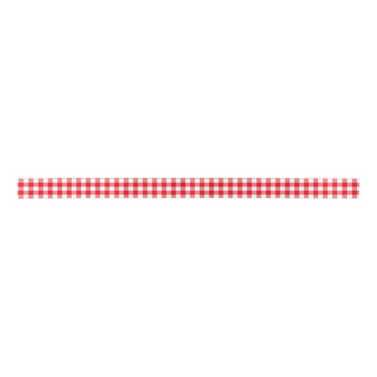 Gingham Red en White Simple Check Satijnen Lint (Voorkant)