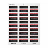 Gingham red rustic check Patroon return address Etiket (Full Sheet)