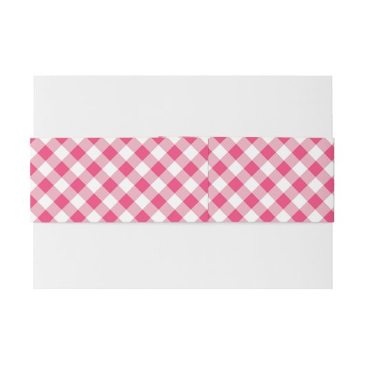 Gingham Red White Uitnodigingen Wikkel (Achterkant Voorbeeld)