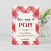 Gingham Red: Ze is klaar om Pop te worden van neut Kaart (Staand voorkant)