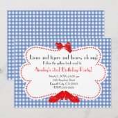 Gingham Rode Schoenen Wizard of Oz Uitnodiging (Voorkant / Achterkant)