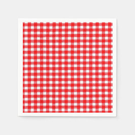 Gingham rood en wit traditionele picknick servet