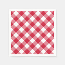 Gingham (rood) servet