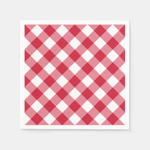 Gingham (rood) servet