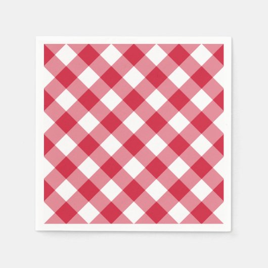 Gingham (rood) servet (Voorkant)