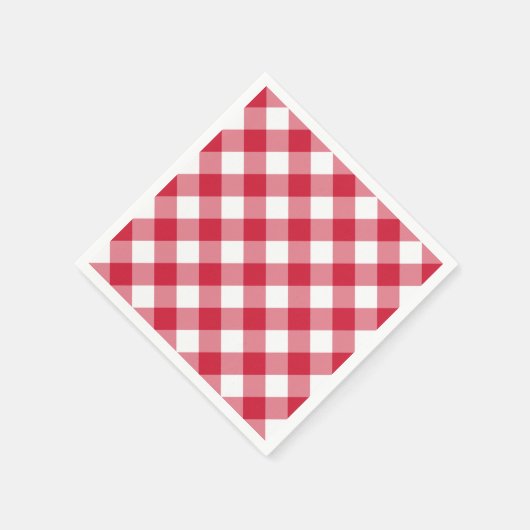 Gingham (rood) servet (Hoek)