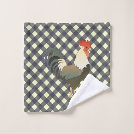 GINGHAM ROOSTER BAD HANDDOEK (Wasdoekje)