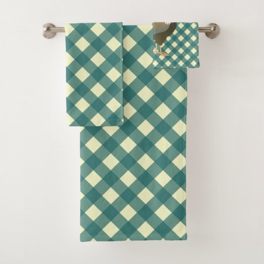 GINGHAM ROOSTER BAD HANDDOEK (Insitu)