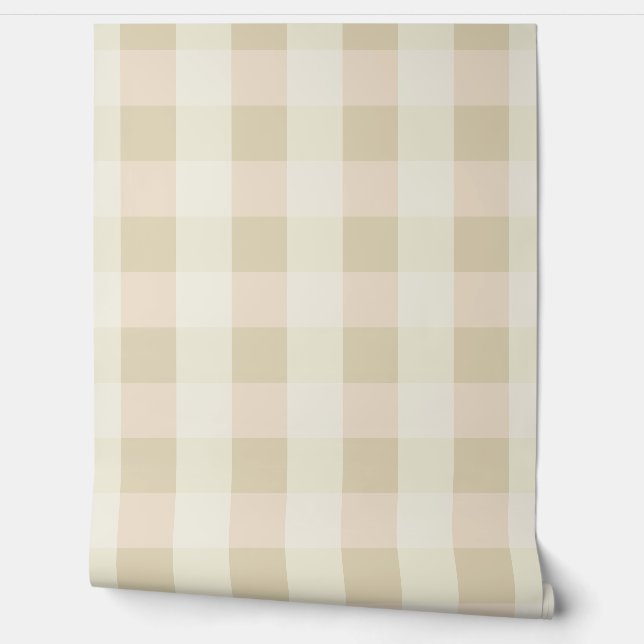 Gingham | Roze & Crème Behang (Afrollen)