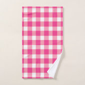 Gingham roze design bad handdoek (Handdoek)