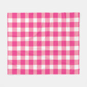 Gingham roze design fleece deken (Voorkant (Horizontaal))