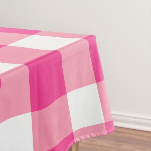 Gingham roze design tafelkleed (Voorbeeld)