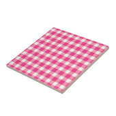 Gingham roze design tegeltje (Zijkant)
